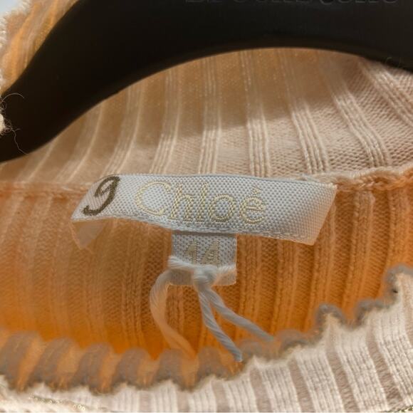 NWT CHLOE Ribbed Knit Collar Jumper Sweater Peach Gold 4 - Picture 6 of 13